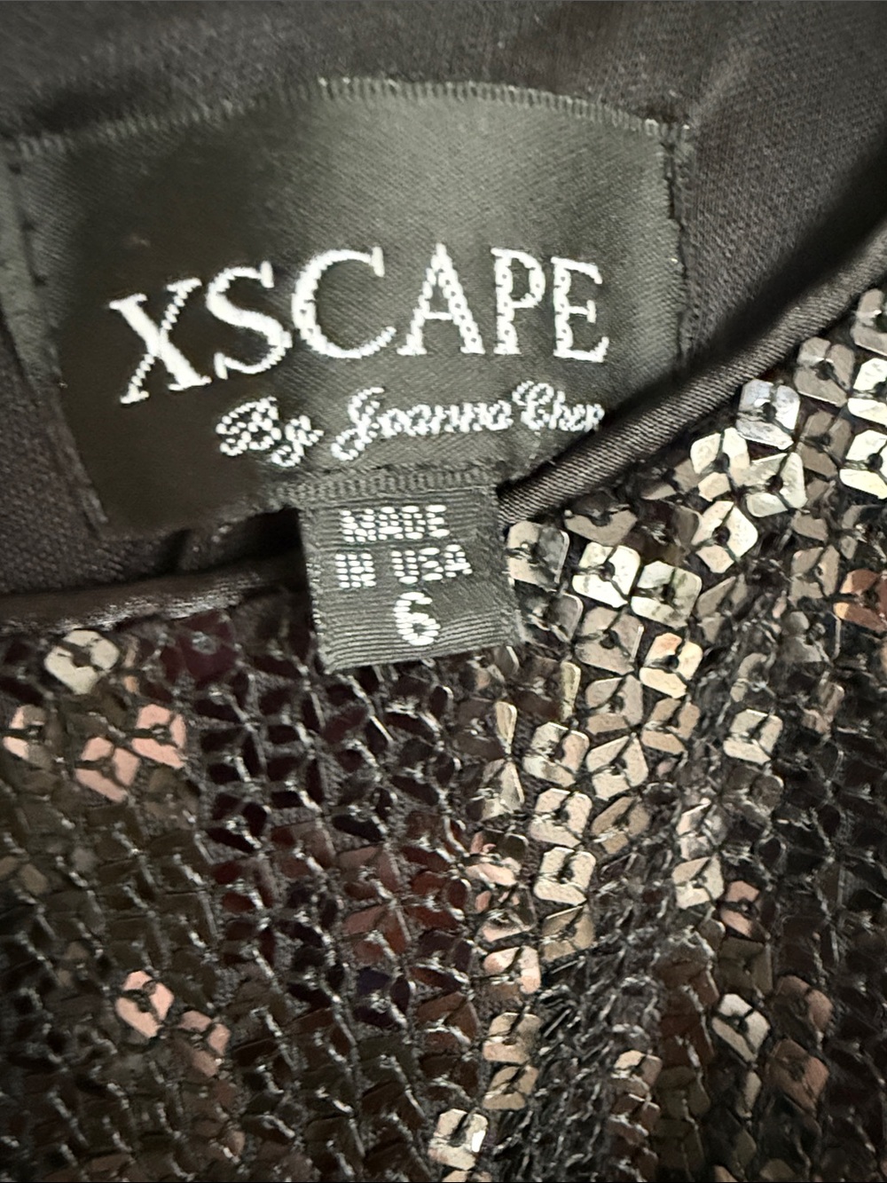 Xscape Lord&Taylor Black Sequin Cocktail Dress - Picture 3 of 6